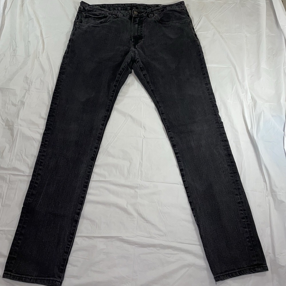 Buffalo David Bitton Black Story Skinny Max Jeans Mens 36x34 Faded Black Stretch